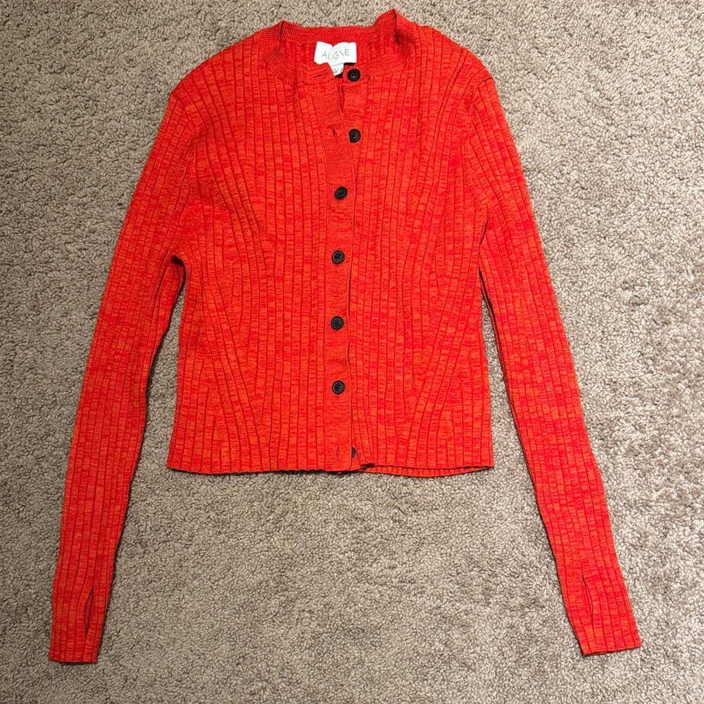 Bold Red Women's Cardigan Sweater